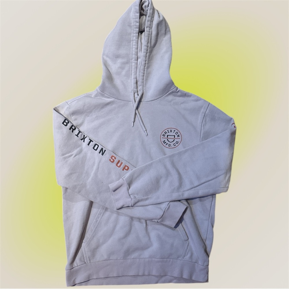 Brixton Light Gray Hoodie with Logo